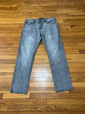 Lucky Brand Mens 221 Straight Jeans Size 36x32 Gray Dark Wash Stretch Denim